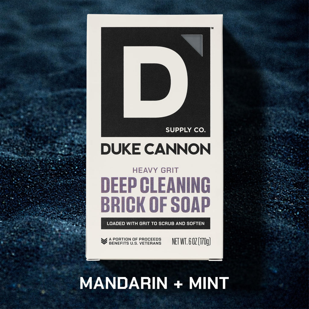 Duke Cannon Brick of Soap Variety Pack – 4 Bars (2 Soft Side Hydrating + 2 Heavy Grit Deep Cleaning), Large 10 oz Triple Milled Men’s Bar Soap Set