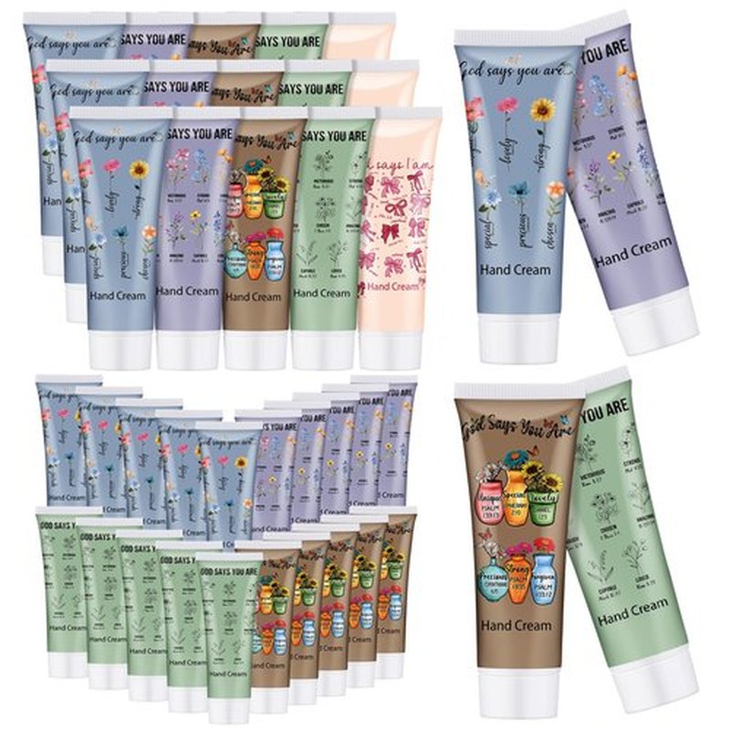 Loopeer 25 Pcs Christian Hand Cream Bulk for Women, Christian Gift, Mini Travel Size 30ml, Religion Bible Verse Lotion for Skin Dry Hand Lotion Mother's Day Easter for Mom Grandma Church Prayers