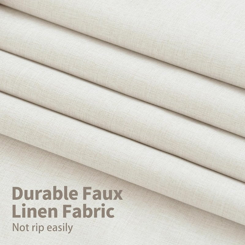 YoungsTex Linen Blackout Curtains - 63 Inch Thermal Insulated Drapes for Full Room Darkening | 2 Panels, Black