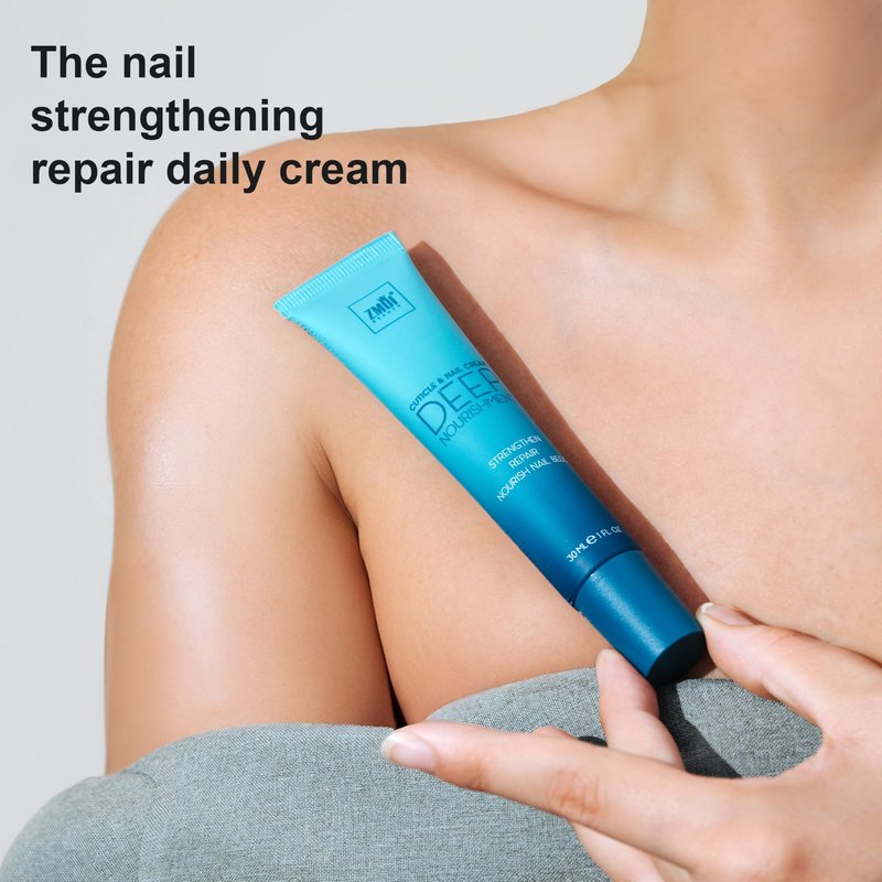 ZMOI Cuticle & Nail Cream Treament, Deep Nourishing - USA Made - Daily Repair Nail Care w/Organic Shea Butter, Jojoba Oil - Soften Cuticles, Strengthen Nails, Hydrating (1 Fl Oz/Pack of 1)