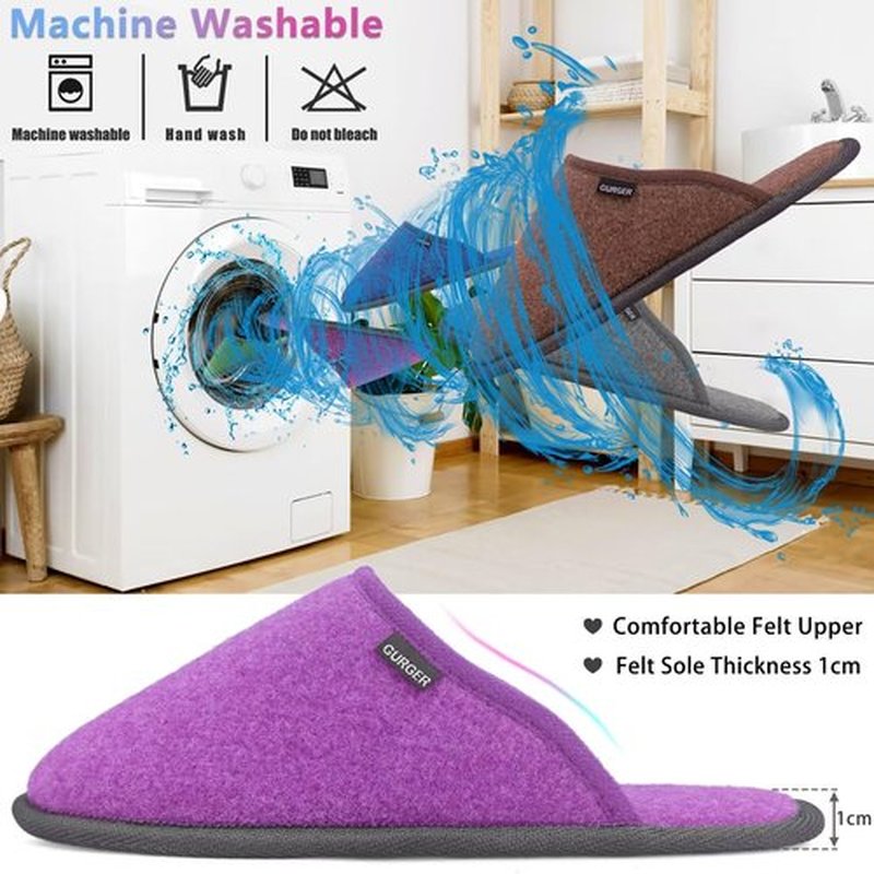 BUGUKI House Slippers for Guests Non-Disposable Washable Spa Slippers Set Non-Slip Felt for Spa, Hotel, Party Guest and Travel, Set of 8 Pairs