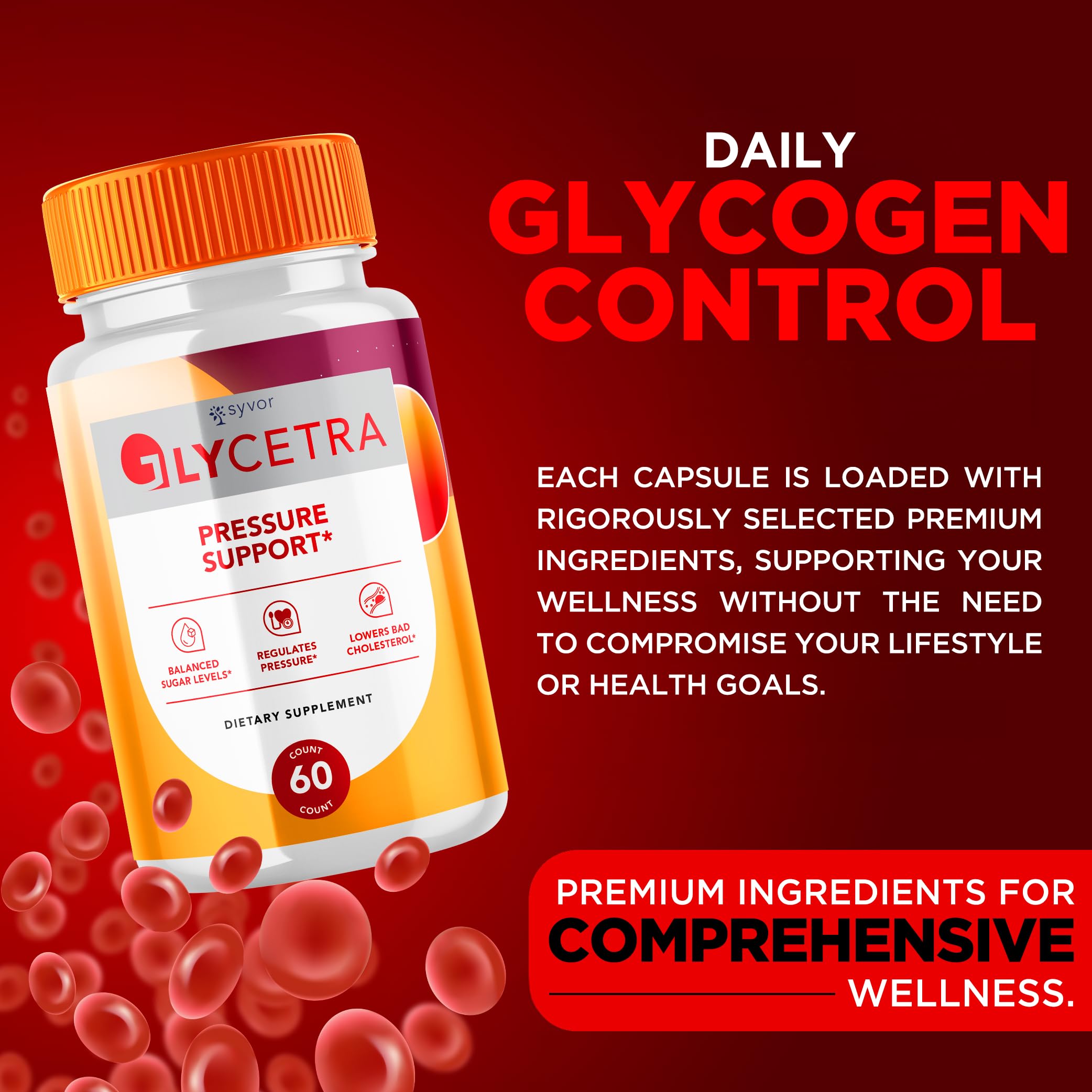 Glycetra Capsules - Glycetra Advanced Glycogen Support Formula Vitamin Supplement Pills - All Natural Daily Balance Support Capsule for Health and Wellness Max Strength Glyco Pill (60 Capsules)