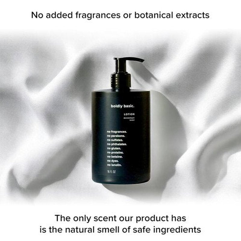Boldly Basic Fragrance-Free Lotion | Moisturizer for Dry, Sensitive Skin - Non-Greasy & Hypoallergenic (16 oz)