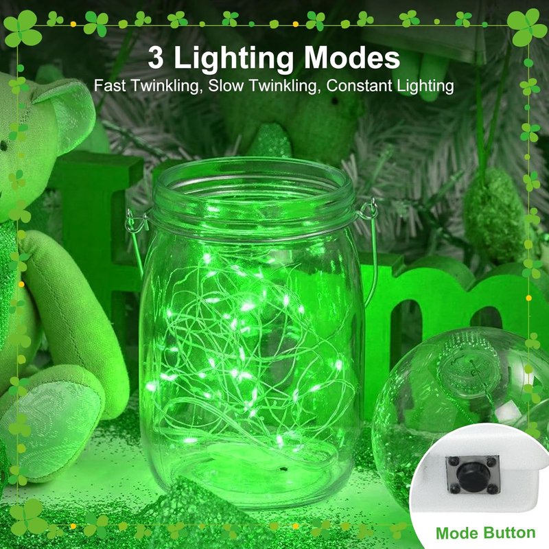 Btfarm 12 Pack Fairy Lights - Battery Operated Twinkle Lights | Waterproof 7ft Silver Wire for Mason Jars & Weddings