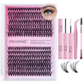 PAVONNE Lash Extension Kit DIY 280pcs Lash Clusters, 9-16mm 30D 40D Individual Lashes with Lash Bond and Seal, Lash Tweezers for Self Use (30D&40D, 0.07D, 9-16mm, Kit)