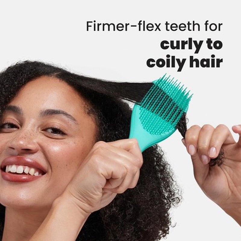 Tangle Teezer Ultimate Detangler Brush - Reduces Frizz & Breakage for 3C to 4C Curly Hair - Aqua Green