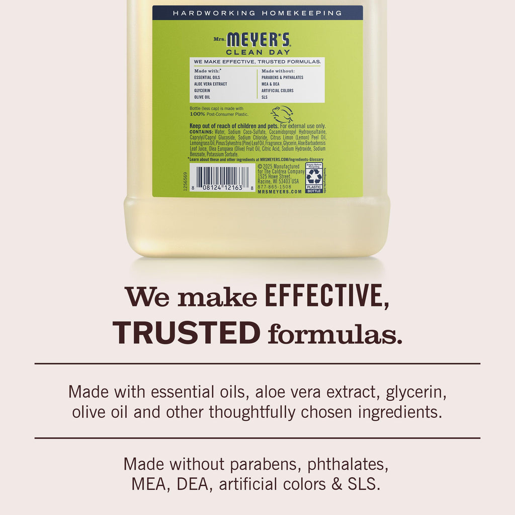 MRS. MEYER'S CLEAN DAY Hand Soap Refill, Lemon Verbena Scent, 33 Fl Oz Bottle