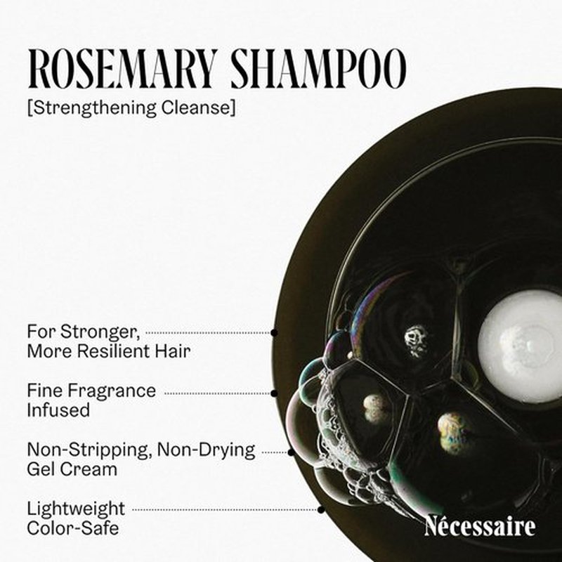 Nécessaire Rosemary Shampoo - Multi-Protein Strengthening Cleanse for Thinning Hair | 250 ml / 8.4 oz