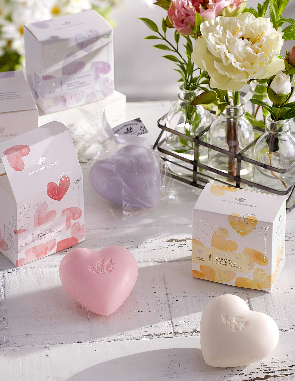 Pre de Provence Hearts Collection Shea Butter Enriched Gift Soap, Tea Rose, 0.5 Pound