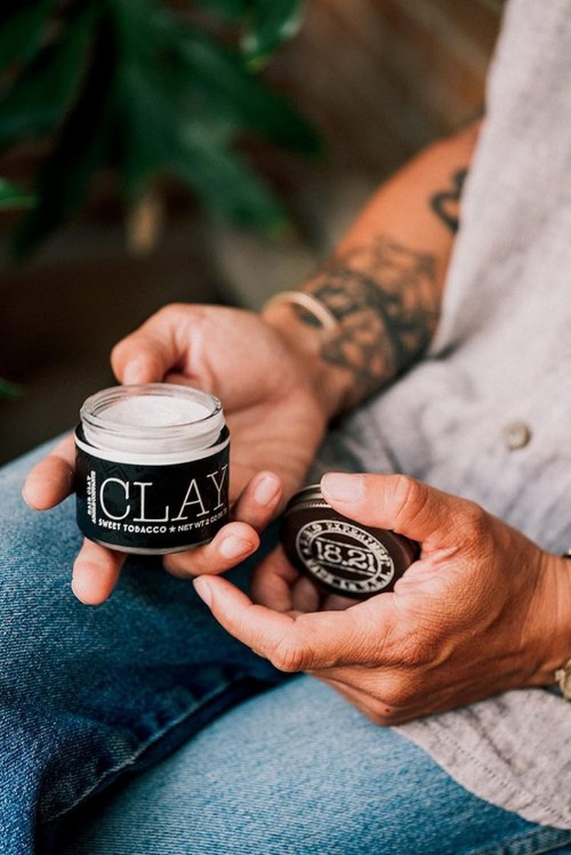 18.21 Man Made Hair Styling Clay - Original Sweet Tobacco Scent | 2oz Matte Finish