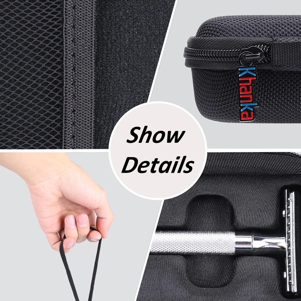 Khanka Hard Travel Case replacement for WEISHI Double Edge Safety Razor/Merkur Long Handled Safety Razor