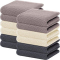 Homaxy 100% Cotton Waffle Weave Dish Towels - Ultra Soft & Absorbent | 13 x 28 Inches, 12-Pack, Mixed Colors