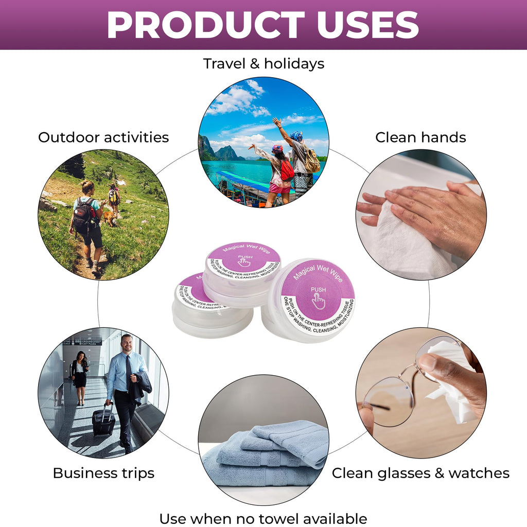50 Pack Lavender Scented Hand Wipes, Individually Wrapped Wet Mini Towelettes, Alcohol-Free Moisturizing Cleaning Wipes for Travel, Gym & Outdoor Activities