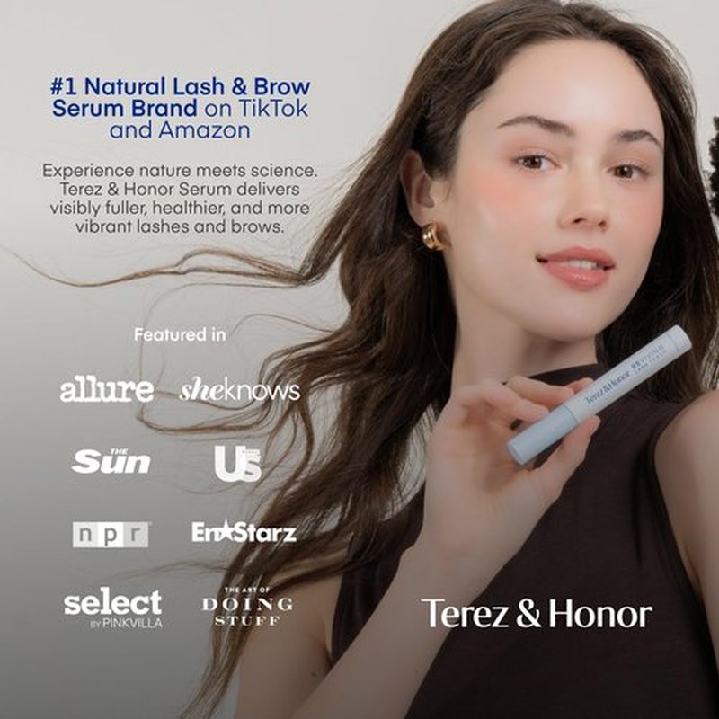 Terez & Honor REviving Lash Serum - Korean Vegan PDRN Lash Growth Serum for Longer, Fuller, Healthier Lashes - Peptide & Biotin Lash Conditioner for Root Strengthening - Clean, Gentle, Made in Korea