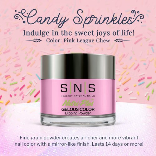 SNS Nail Dip Powder, Color Dipping Powder - Pink League Chew (Pink), CS011 - Long-Lasting Nail Color Lasts 14 Days – Low-Odor & No UV Lamp Needed - 1 oz