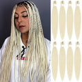 Braiding Hair Pre Stretched 26 Inch 8 Pack Braiding Hair Extensions Itch Free Soft Yaki Texture Hot Water Setting Synthetic Crochet Braids Hair For Women Girls (26Inch,613#)