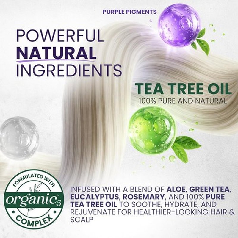 KESMEDIK Tea Tree Hair Mask Toner - Deep Conditioner with Argan Oil for Dry, Damaged, Bleached & Gray Hair | Relieves Itchy Scalp, Removes Brassy Tones
