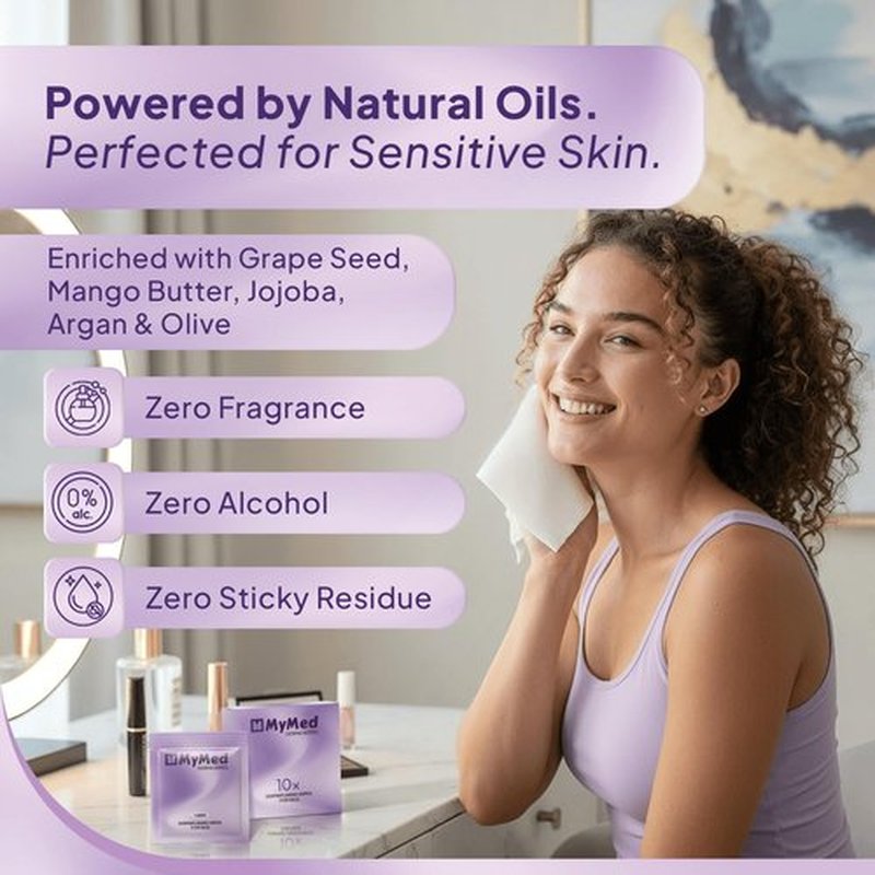 Dermaplane Oil Wipes Natural Face Wipes, Jojoba, Olive and Argan Oil Fragrance Free Smooth Skin-Barrier for Shaving & Dermaplaning
