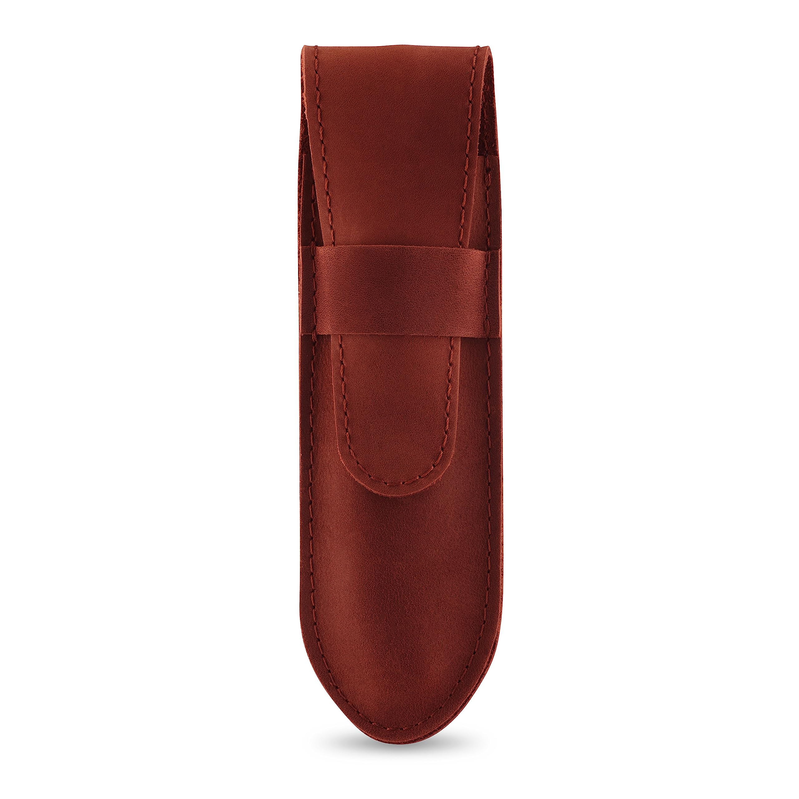 Straight Razor Case, Genuine Cowhide Leather Straight Razor Cover, Barber Straight Razor Holder, Travel Razor Case (Cognac)