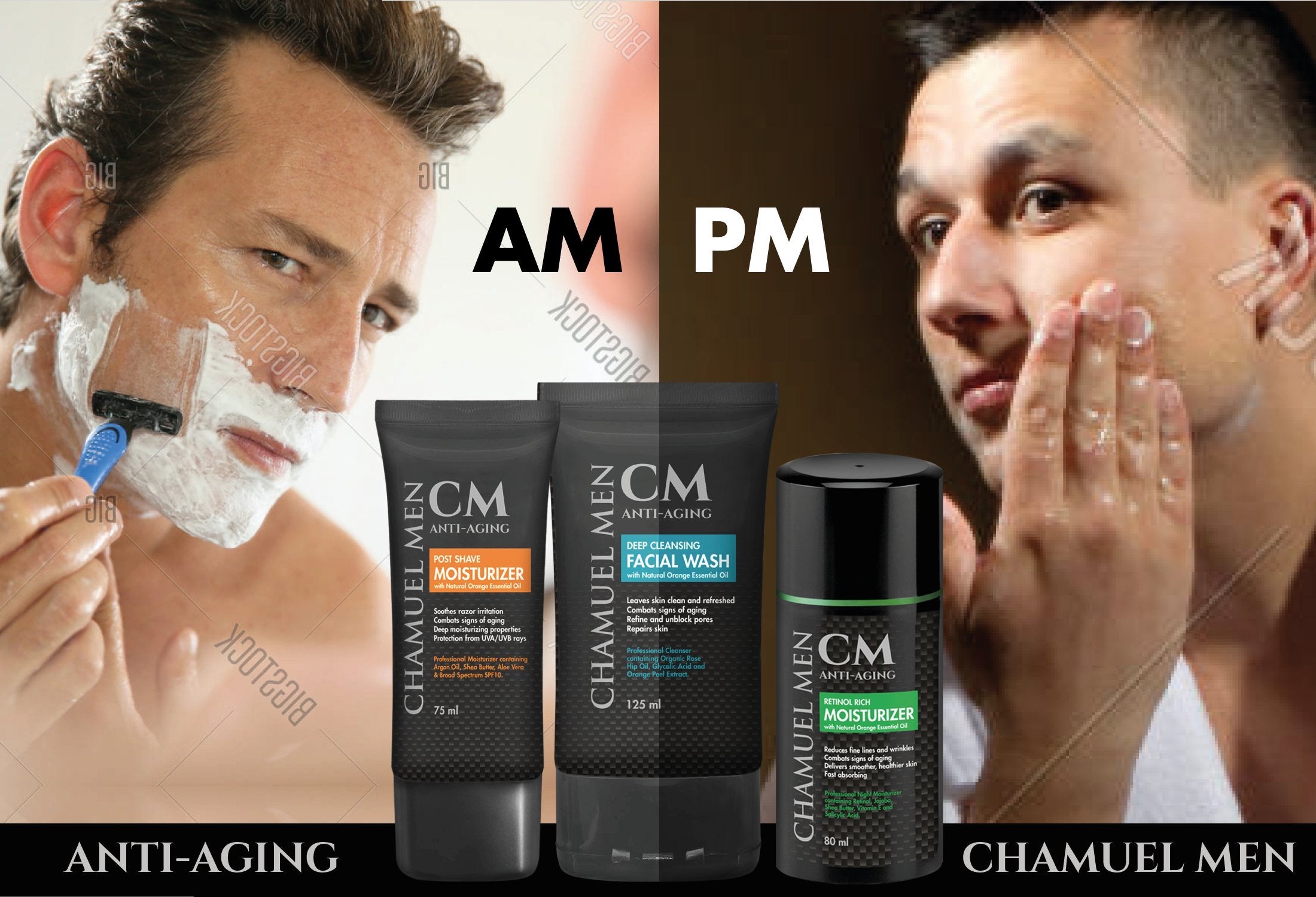 Mens Face Moisturizer Anti Aging - Aftershave for Men, Face Cream & Post Shave Lotion with Argan, Shea & Aloe - Daily Skin Care Balm for Dry, Oily & Sensitive Skin, 2.6 oz
