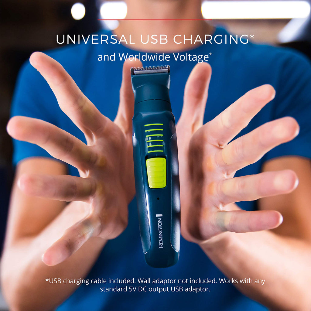Remington Ultrastyle Total Grooming Kit, Rechargeable, Teal and Green