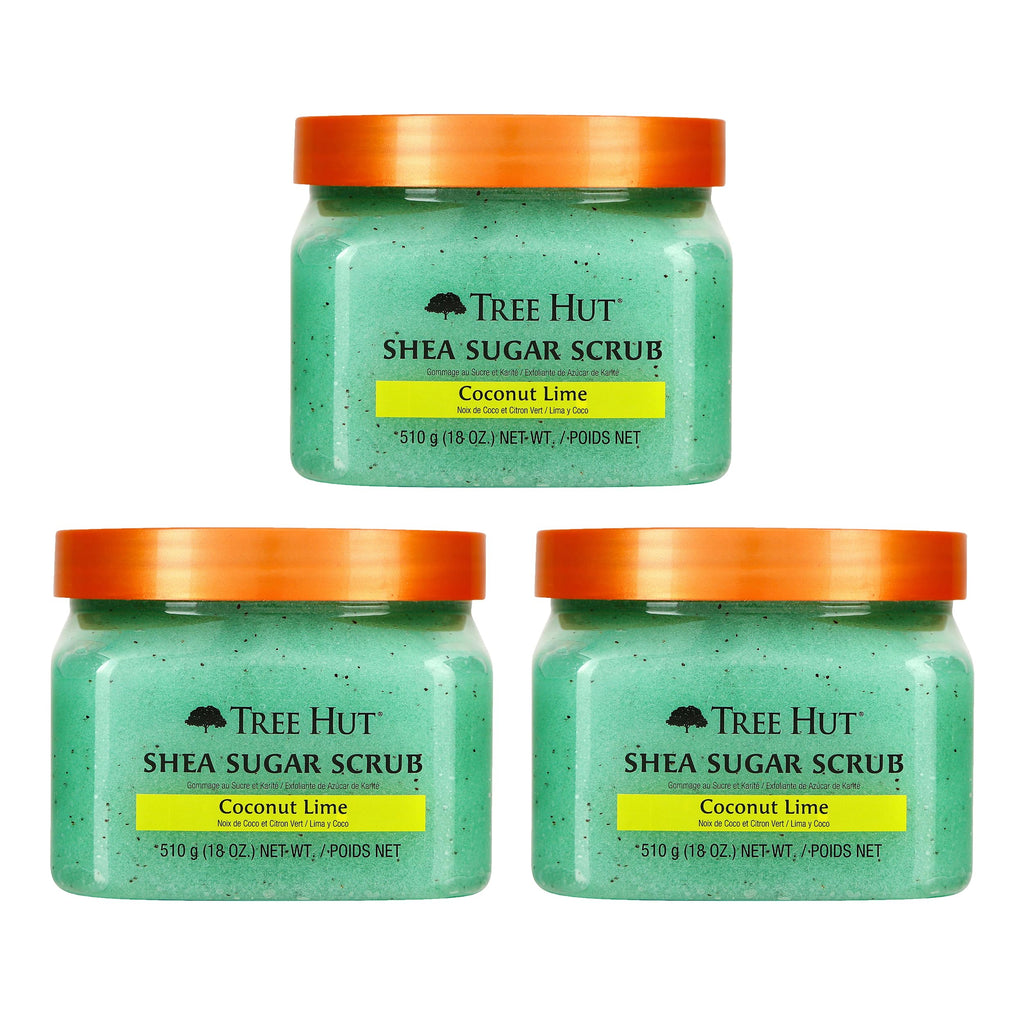 Tree Hut Shea Sugar Scrub, Coconut Lime, 18 Ounce (Pack of 3)