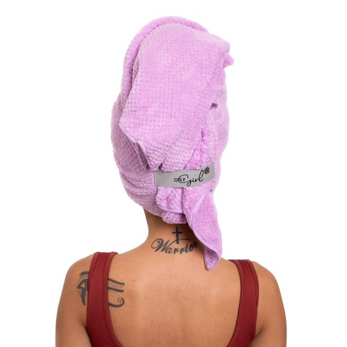 Curly Girl Microfiber Hair Towel Wrap for Women, 41" x 31" Large Quick Dry Hair Towel, Secure Fit with Elastic Strap, Anti-Frizz Hair Plopping Wrap for Long, Thick Hair