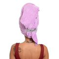 Curly Girl Microfiber Hair Towel Wrap for Women, 41" x 31" Large Quick Dry Hair Towel, Secure Fit with Elastic Strap, Anti-Frizz Hair Plopping Wrap for Long, Thick Hair