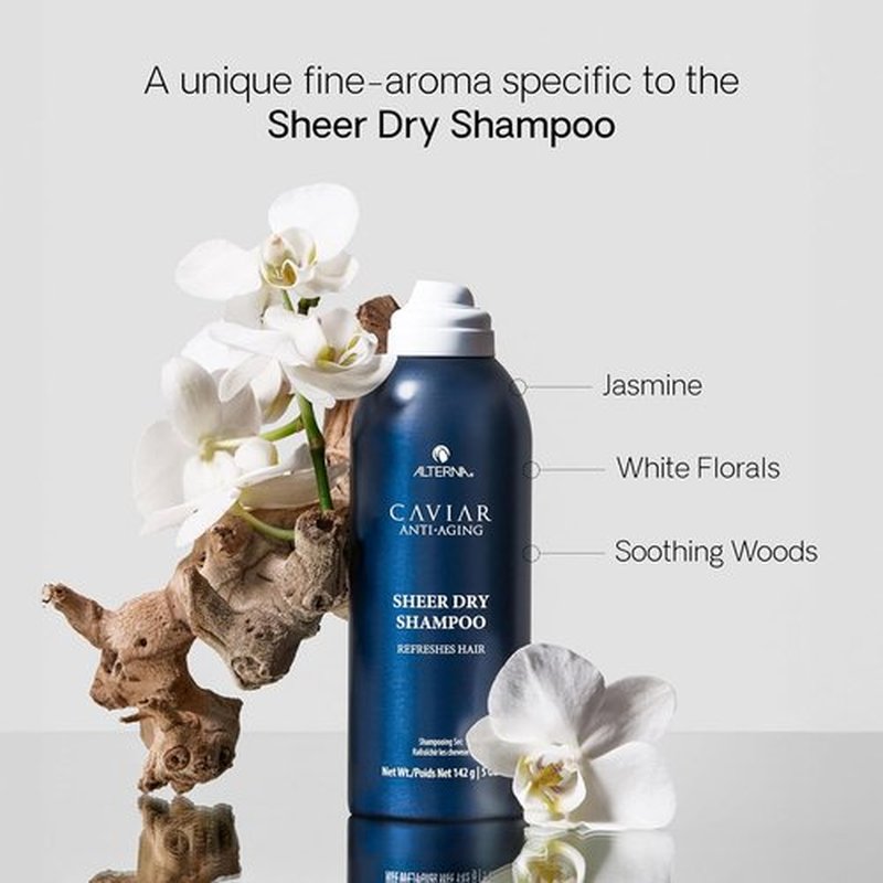 Alterna Haircare CAVIAR Anti-Aging Sheer Dry Shampoo - Refresh Hair & Absorb Oil | 5 Fl Oz | No Buildup for All Hair Types