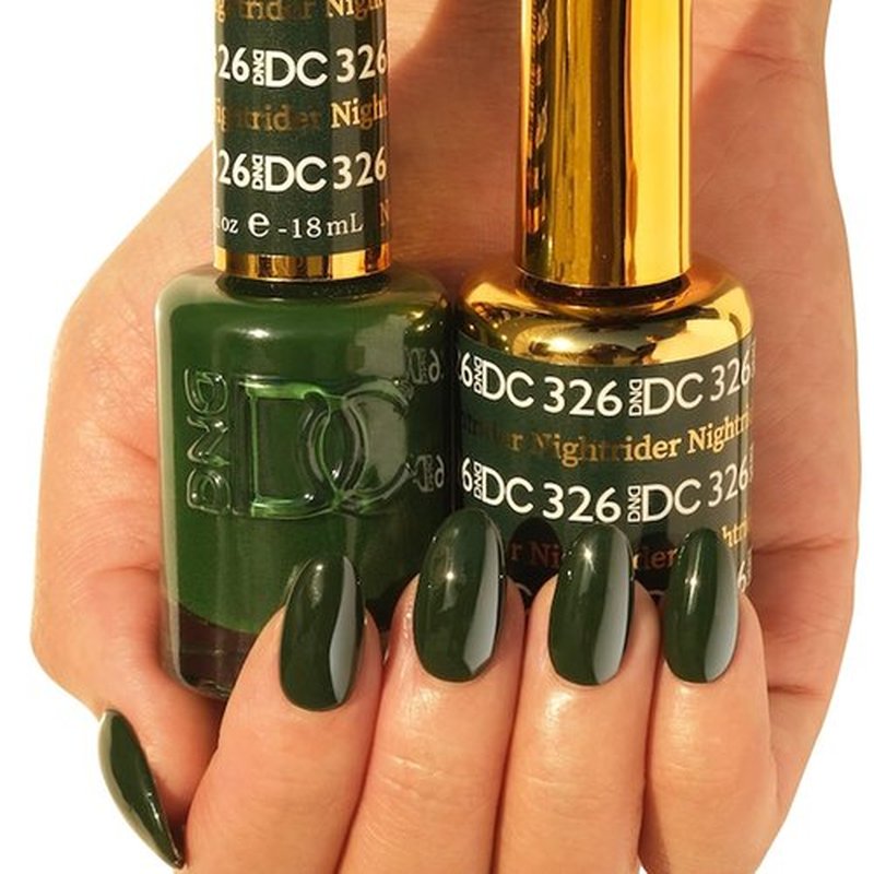 DND Gel Polish Set - Green Collection | UV/LED Gel Polish & Air Dry Nail Lacquer Duo, 0.5 Fl Oz Each
