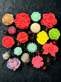 Handmade Succulent Flower Soap Set, Includes 5-6 mini soaps, approxiamately 2 oz.