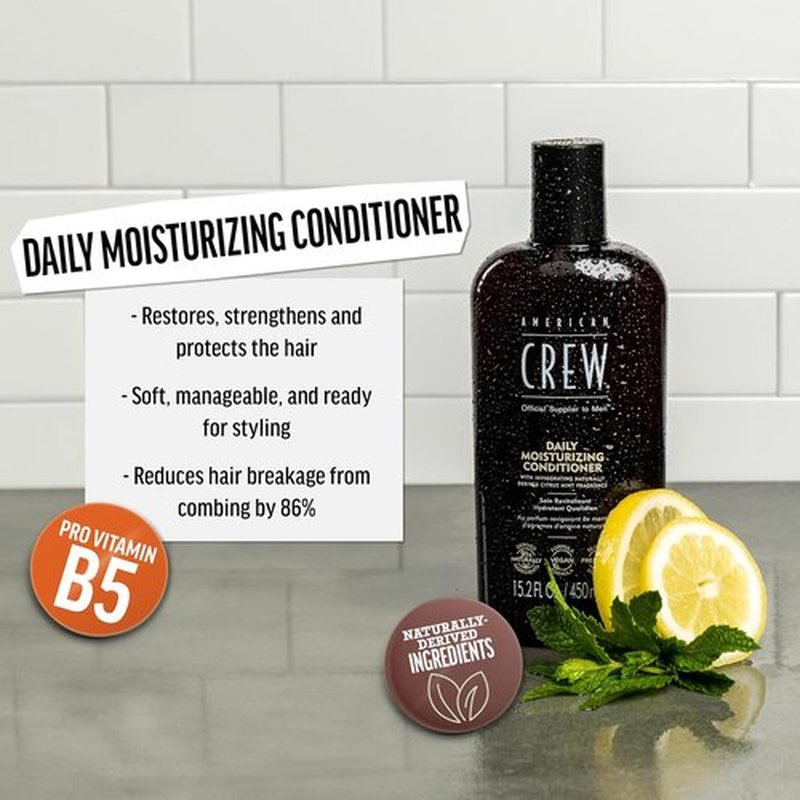 American Crew Conditioner - Daily Moisturizer for Men | Naturally Derived Vegan Formula, 33.8 Fl Oz
