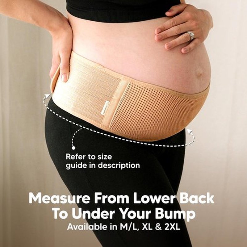 KeaBabies Maternity Belly Band - Soft & Breathable Pregnancy Support Belt | Adjustable for Comfort (Classic Ivory, M/L)