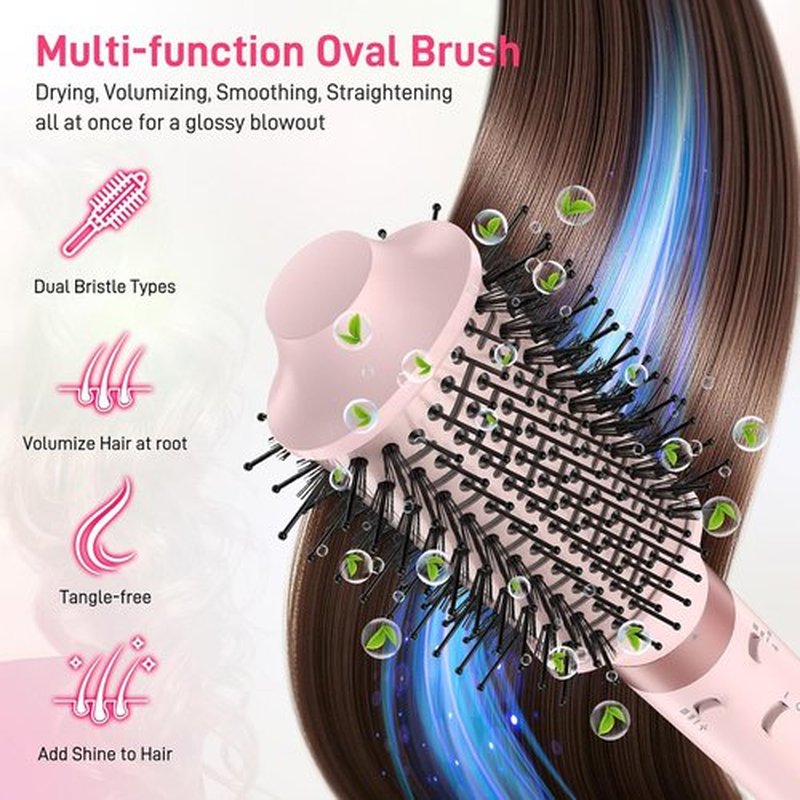 MESCOMB Dual Voltage Hot Air Styler - 5-in-1 Hair Dryer Brush for Fast Drying, Styling & Volumizing | Travel Bag Included (100V–240V)