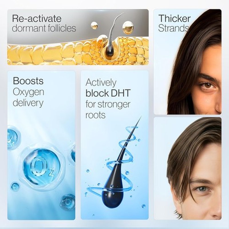 Be Bodywise Rosemary Hair Growth Serum - DHT-Blocking Roll-On with 3% Rosemary & Redensyl | 50 ml | Paraben/Sulfate-Free for Men & Women