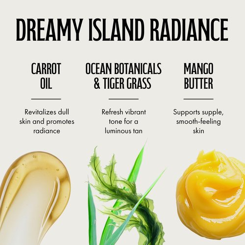 Brown Sugar Daiquiri Dream After Dark Tan Extender & Tattoo Enhancer, Mango Butter Carrot Oil & Hibiscus with Tigergrass & Ocean Botanicals, 18 Fl Oz