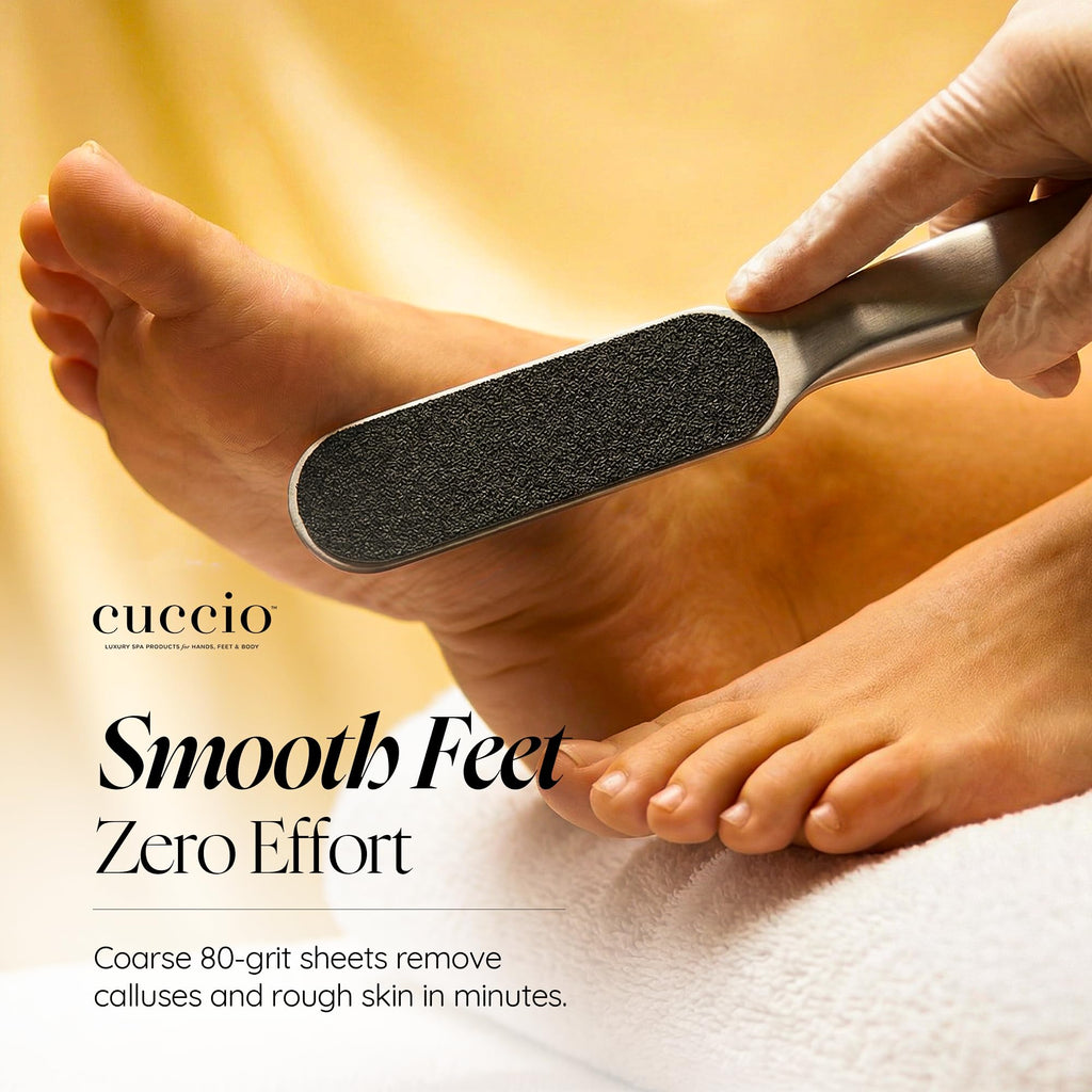 Cuccio Naturale 50-Count Black 80-Grit Pedicure File Refills – Coarse, Water-Resistant, Disposable Abrasive Sheets for Professional Foot Care – Fits Cuccio Stainless Steel Pedicure File