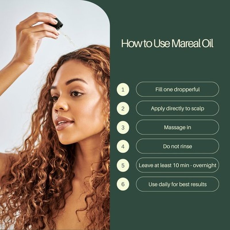 MAREAL | Pure Rosemary Oil for Hair Growth & Scalp Health | Infused with Castor & Coconut Oil | Hair Thickening & Regrowth Treatment for Women & Men | 100% Natural | Up to 2-Month Supply | 1.7 fl oz