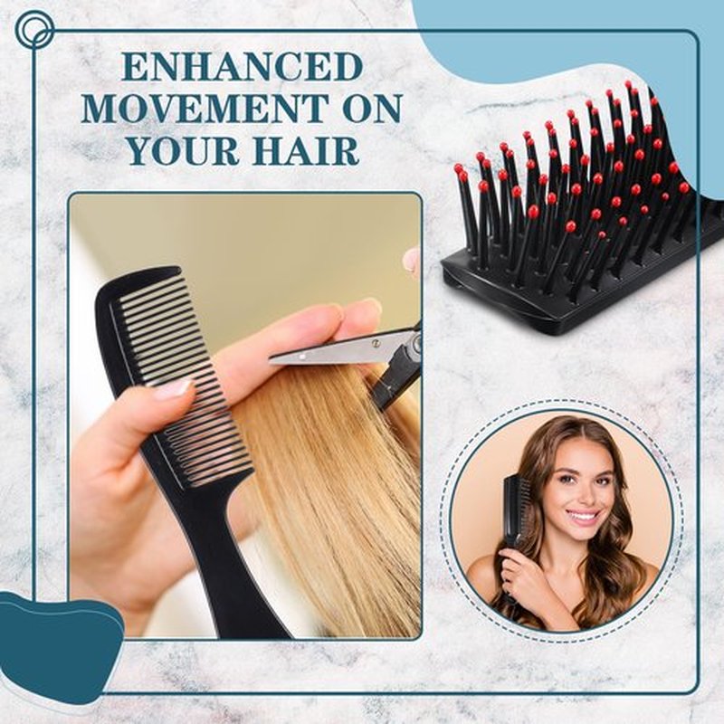 SiliFine 96 Pcs Bulk Hair Brush Combs for Homeless Individually Wrapped Hair Brush and Comb Set for Women Hotel Nursing Charity Travel(Black)