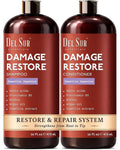 DEL SUR Hair Repair Shampoo & Conditioner Set - 16 Fl Oz Each | Moisturizing Formula with Biotin & Argan Oil for Damaged Hair