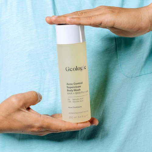 Geologie Acne Control Body Wash - Exfoliating AHA + BHA Cleanser for Bacne & Body Breakouts | 8.4 Fl Oz