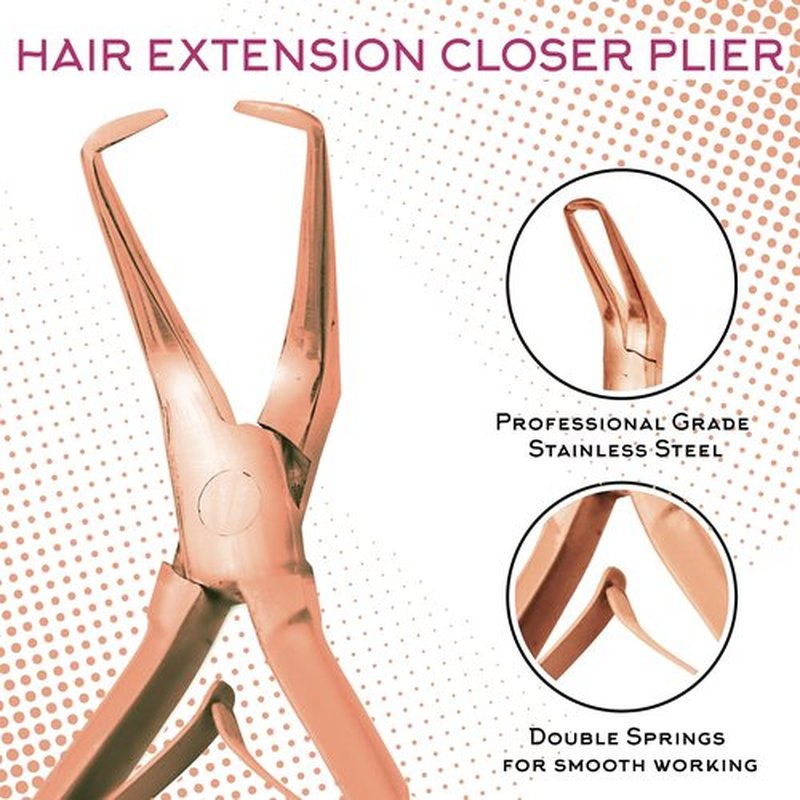 SIVOTE Professional Hair Extension Tools Kit Stainless Steel, Microlink & Itip Extensions Tool Kit, Rose Gold