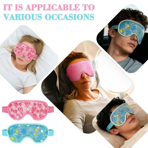 2 Pack Cooling Eye Mask, Reusable Gel Eye Masks for Puffy Eyes, Cold & Warm Compress for Dry Eye, Post Surgery, Puffiness, Allergies, Sinuses & Migraines Relief, Eye Masks for Sleep Unisex (Blue+Pink)