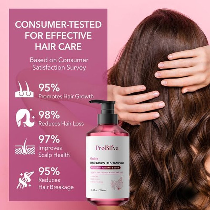 Onion & Biotin Hair Growth Shampoo: Rosemary Infused Shampoo for Hair Loss and Thinning Hair - Promotes Healthier, Thicker and Stronger Hair for Women and Men