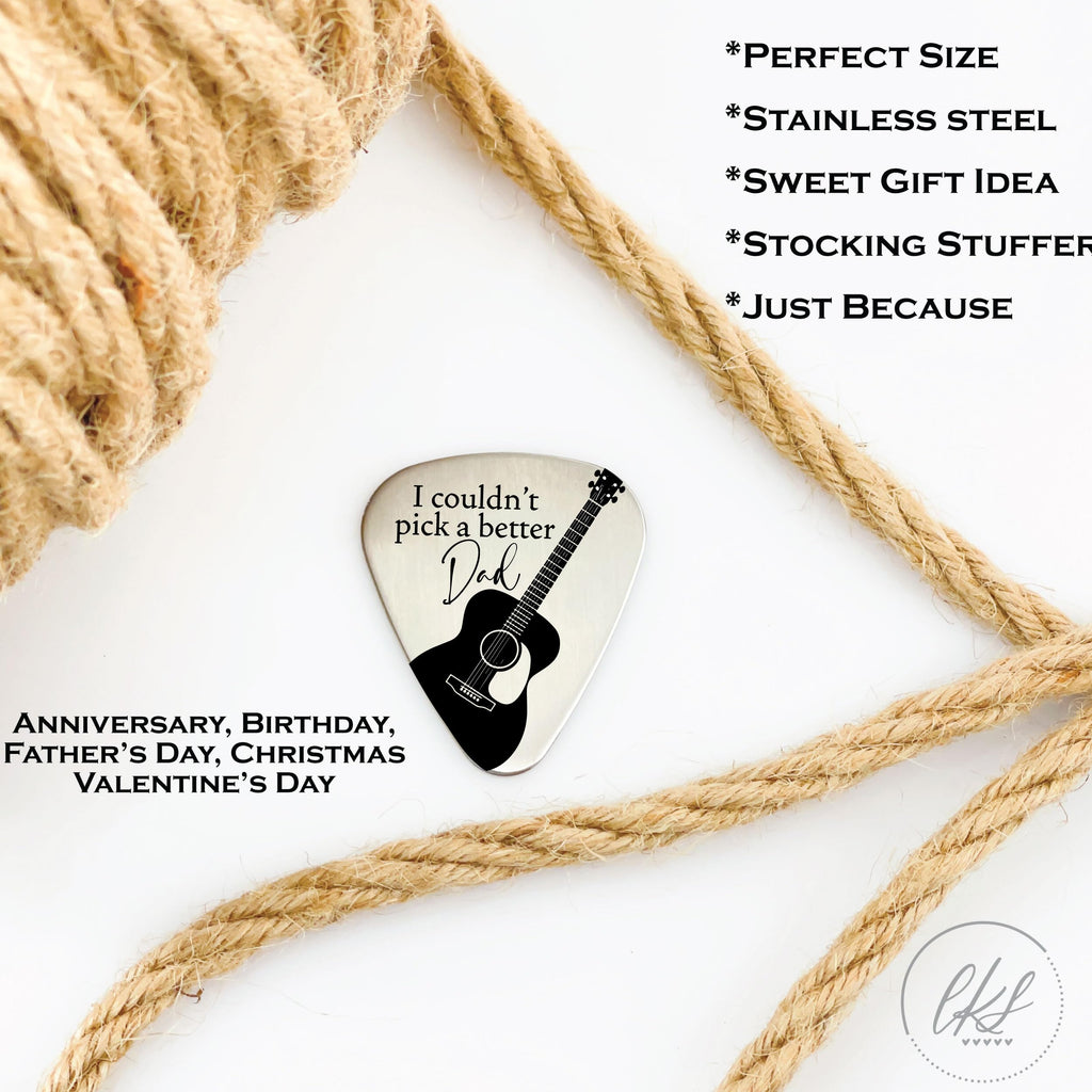 SM Design for Dad 1st Father's Day Guitar Pick Couldn't Pick A Better Dad Guitar Pick for Dad Gift Birthday Gift for Dad Stocking Stuffer for Dad (Dad)