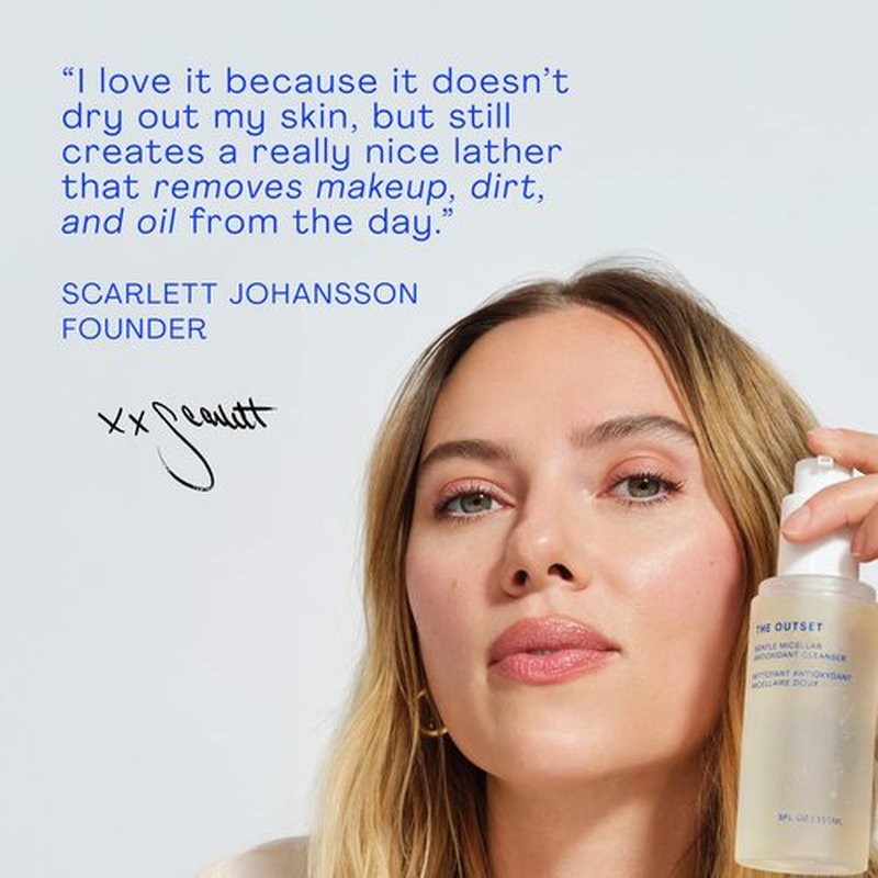 The Outset Micellar Antioxidant Cleanser, Hydrating Gel Face Wash & Makeup Remover, Brightening & Refreshing, Fragrance-Free, Vegan, Gluten-Free Clean Skincare for Sensitive Skin - 5 fl oz