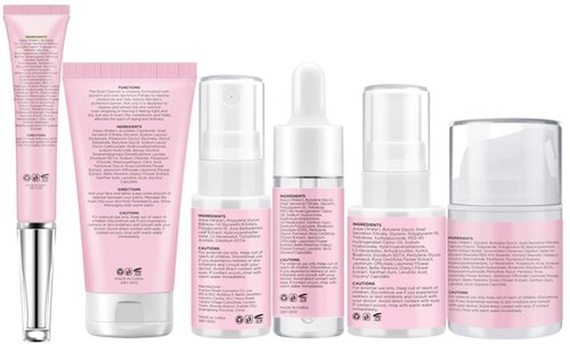 Skin Care Set,6 Pcs Korean Snail Mucin Essence Anti-aging Moisturize Repair Soothe Hydrate,Glass Skincare Gift Kit for Dull & Dry Skin,Self Care Skincare Gifts for Women Mother Mom Wife Teenage Girls