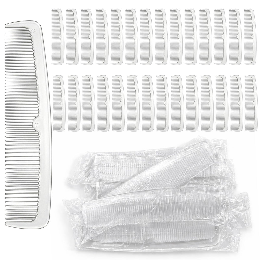 Nagpew 200 Pieces Disposable Combs, Individually Wrapped Hair Dye Comb with Fine and Wide Tooth, Small Plastic Pocket Pick Bulk Barber Supplies for Men, Women, Hotel, Travel, Homeless