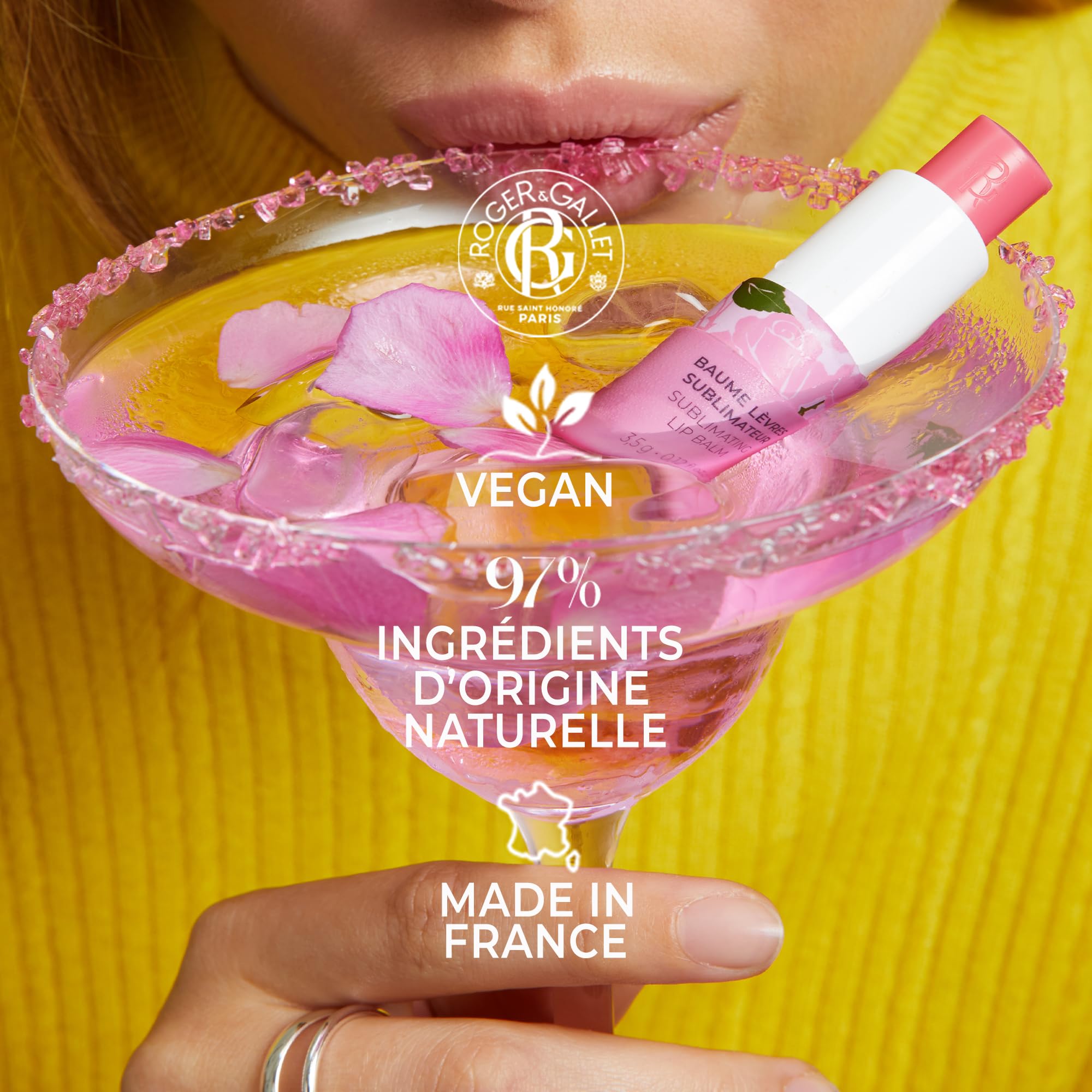 Roger & Gallet Repairing Lip Balm for Dry Lips, Nourishing Hydration with Shea Butter & Castor Oil, Glossy Natural Finish Lip Care (Neroli | 3.5 g)
