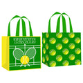C L cooper life 12pcs Tennis Party Gift Treat Bags with Handles Tennis Theme Non-Woven Grocery Shopping Bags for Sports Birthday Party Tennis Events Baby Shower Supplies